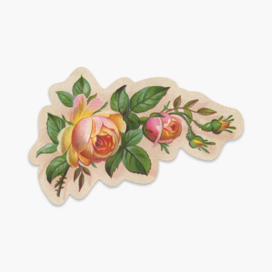 Vintage Pink Rose Sticker