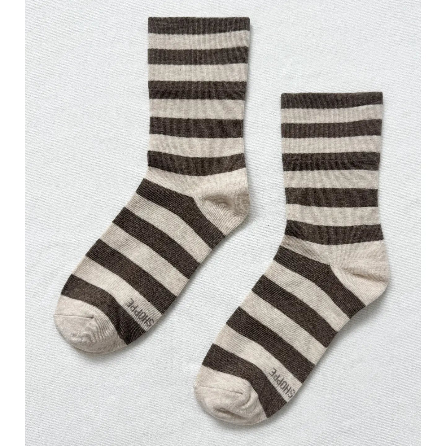 Wally Socks / Wide / Brown Stripe