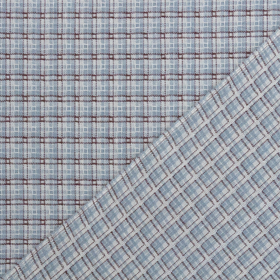 Woven Double Square / Light Blue & Brown - Image 4