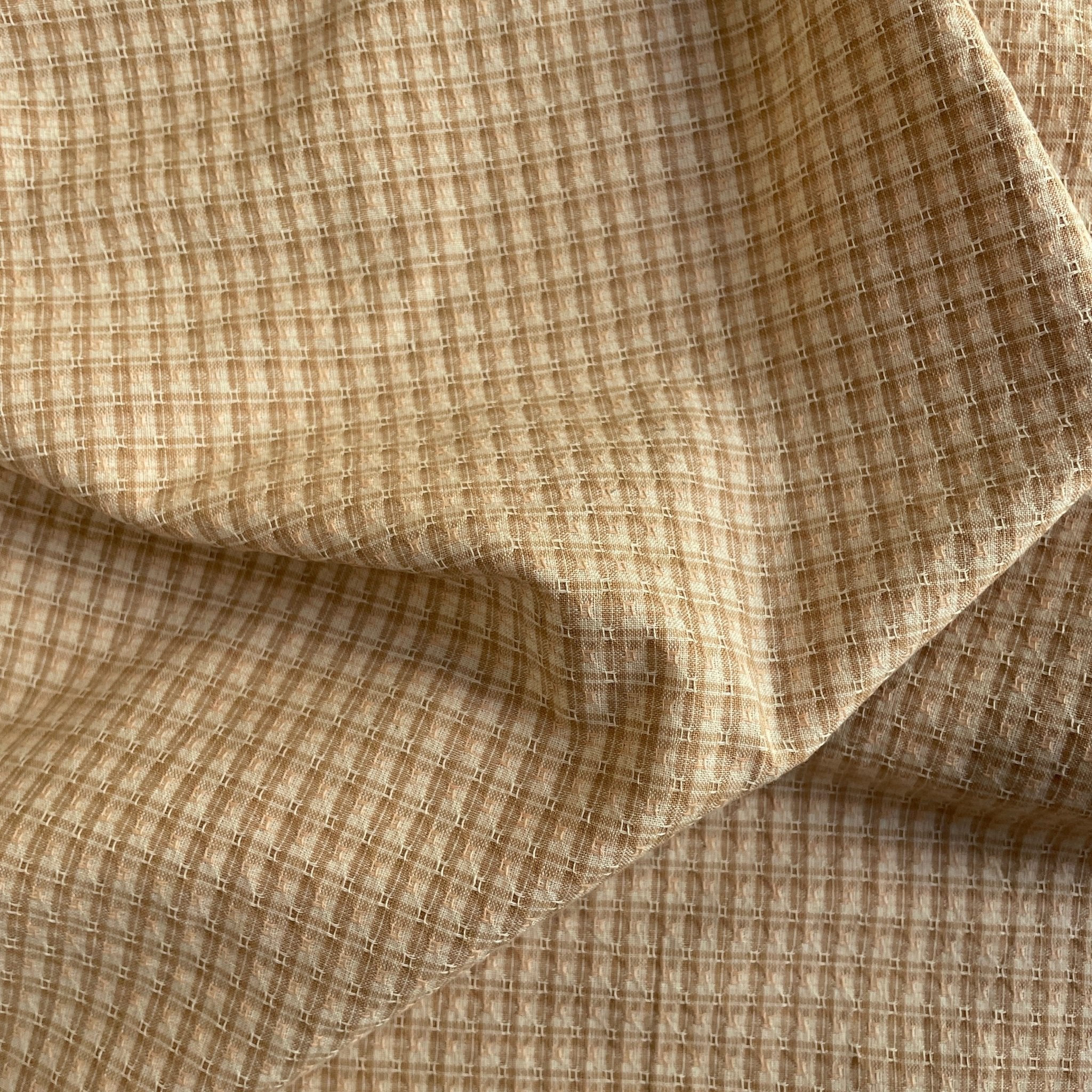 Woven Double Square Pink and Tan
