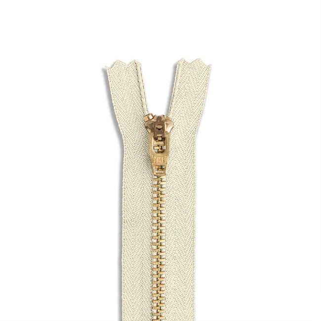 YKK #4.5 9" Brass Pant-Dress Zipper / Natural (801)