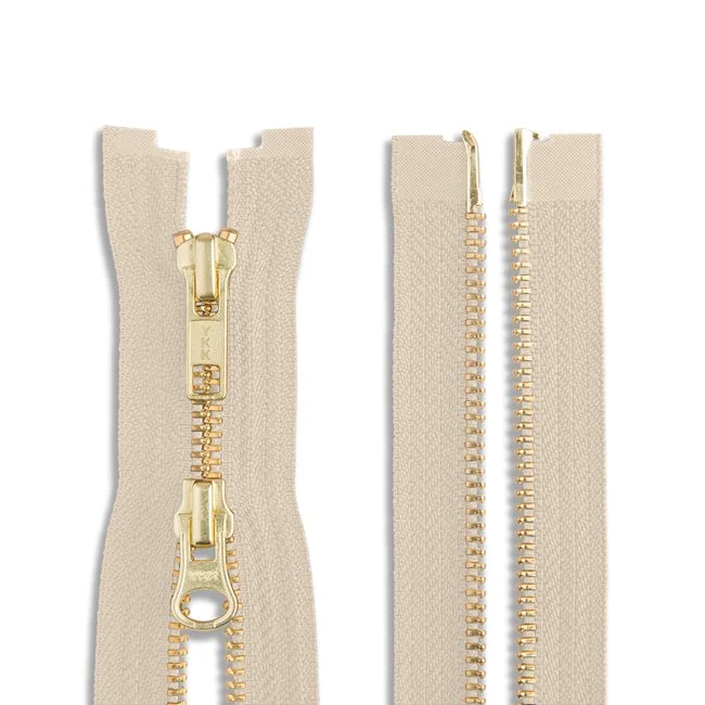 YKK #5 30" Brass Two-Way Jacket Zipper / Beige (572)